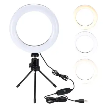 

New 18cm LED Ring Light Living Broadcast Selfie Fill Round Lamp Dimmable 3 Light Modes Selfie Fill Lamp