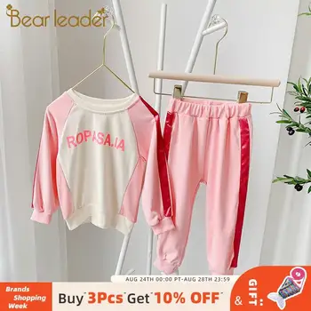 

Bear Leader 2-6 Years Girls Casual Active Clothing Sets Kids Antumn Suits for Girls Letter Patern Tops + Solid Pants Kids Outfit