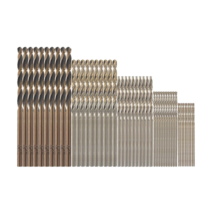 

50PCS 1/1.5/2/2.5/3mm HSS Titanium Coated Drill Bits High Speed Steel Drill Bit Set High Quality Power Drilling Tools for Wood