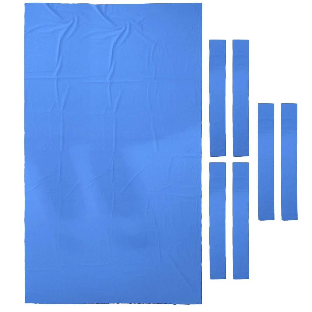 Professional 9 ft Pool Table Felt + 6 Felt Strips, Billiard Snooker Cloth Felt for 9 Foot Table, Blue, 0.9mm Thickness
