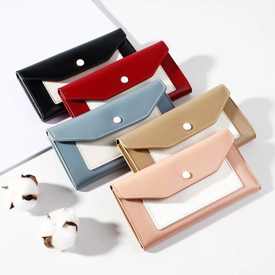 

Fashion Hit Color Women Clutch Multi-function Flip Long Female Wallet Simple Multi-card Women's Wallets Ladies Banquet Purse New