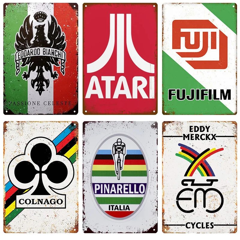 Retro Bike Colnago Atari Targa In Metallo Garage Targa In Metallo Decorazione Da Parete In Metallo Decorazioni Vintage Poster Piatti Uomo Cave Shabby 