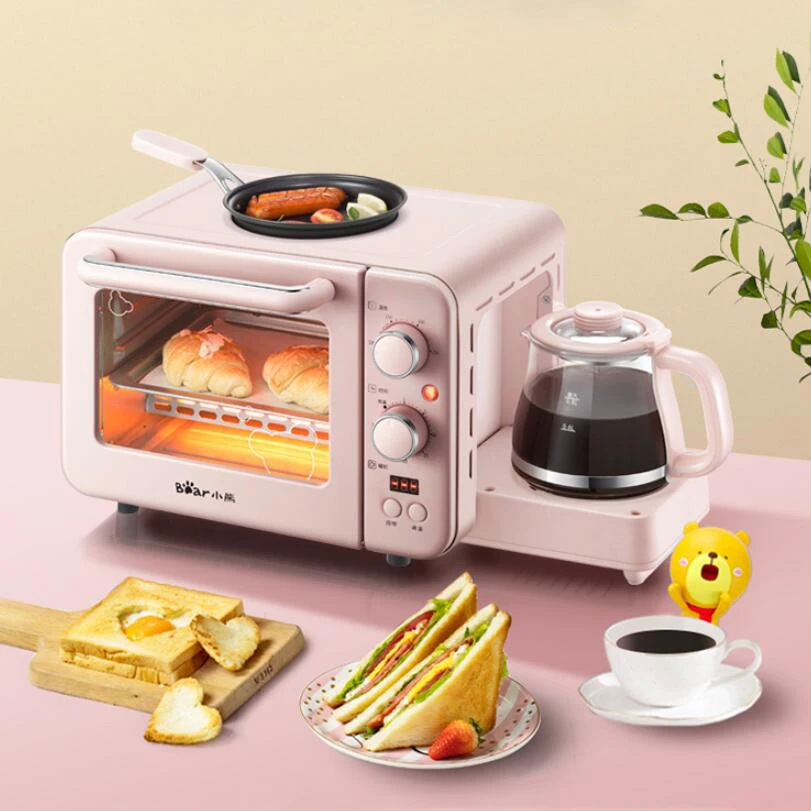 

Free shipping Multifunction Breakfast Machine Mini Household Electric Oven Cake Baking Fry Pan Warm Drinking Pot Toaster