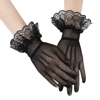 

Summer Fashion Women Stretchy Fishnet Lace Hollow Out Short Sexy Gloves Night Club Party Stage Performance Ladies Accessories