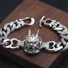 925 пробы серебряные мужские мифические создания браслет ювелирные изделия 20 см A4272