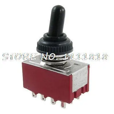 

AC 2A/250V 6A/125V ON/Center OFF/ON 4P2T 4PDT 12 Pins Toggle Switch + Rubber Cap