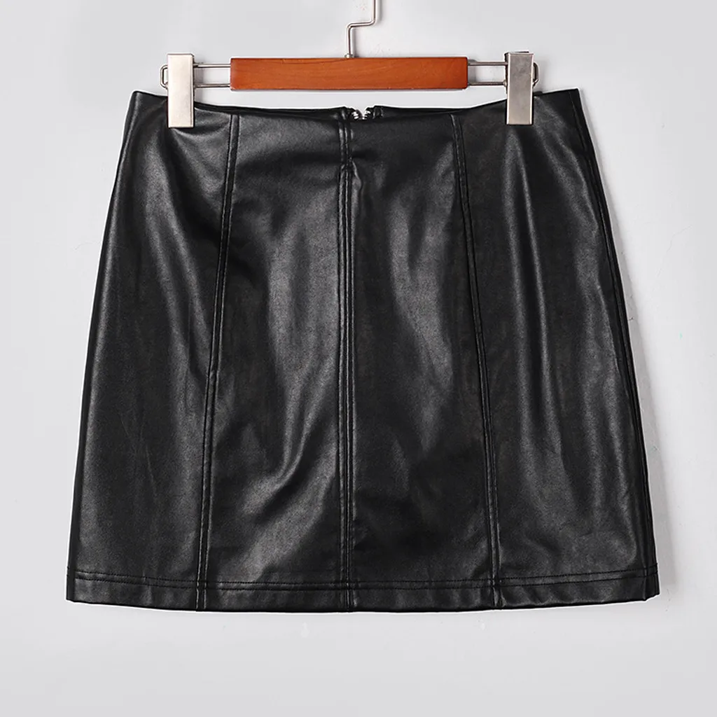 Сексуальные черные мини-юбки для женщин ropa mujer, модная однотонная одежда, кожаная юбка Jupe Femme, короткая юбка для ягодиц, Faldas# C12