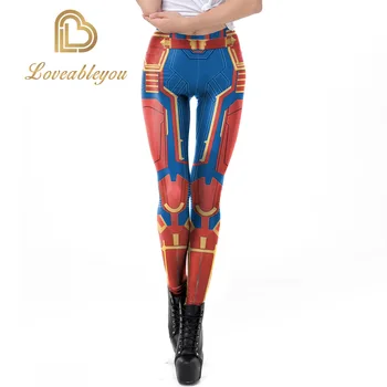 

2020 New Style Avengers Captain Marvel Printed Leggings Cosplay Fitness Pants KDK1944