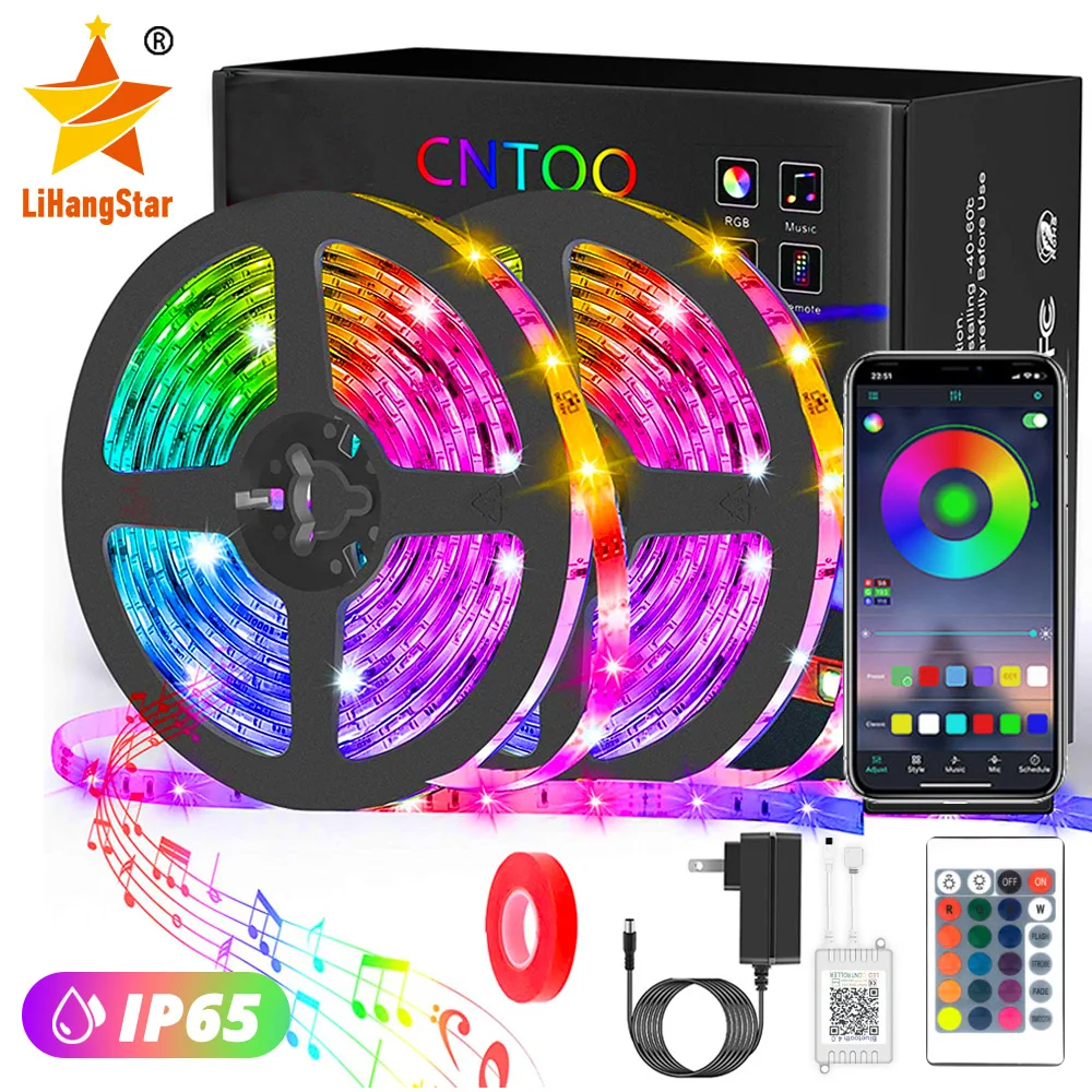 Led Strip Light Smart Music Sync Soft Light Strip Kit APP Remote Control RGB Suitable for TV Backlight Bar Party Home Decoration