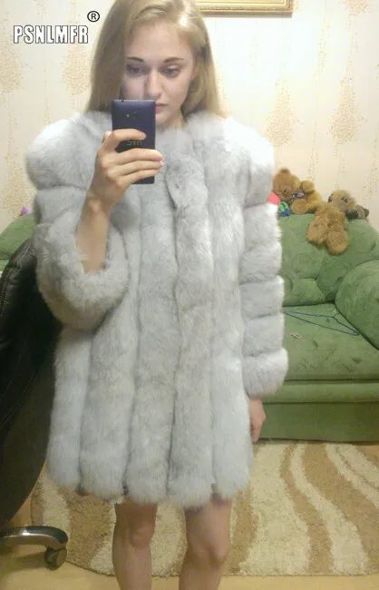 100% натуральный Лисий Мех длинные пальто новое поступление женские зимние толстые теплые натуральный мех куртка полосатый дизайн