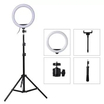 

Photography LED Selfie Ring Light 8inch 10inch Dimmable Camera Phone Ring Lamp With Stand Tripods For Makeup Video Live Studio