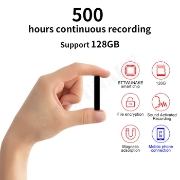

STTWUNAKE Voice recorder 500 hours dictaphone audio sound mini activated digital professional micro drive magnetic