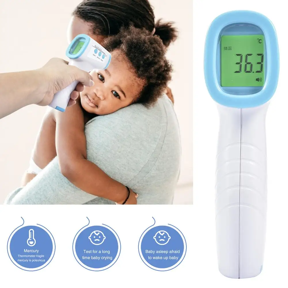 

New Forehead Non Contact Infrared Baby Thermometer LCD Body Temperature Fever Digital IR Measurement Tool Gun For Baby Adult