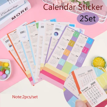 

Calendar 2020 Planner Stickers Index Bookmark Calendar autocollant Notebook sticker Label Stationery Journal Accessories