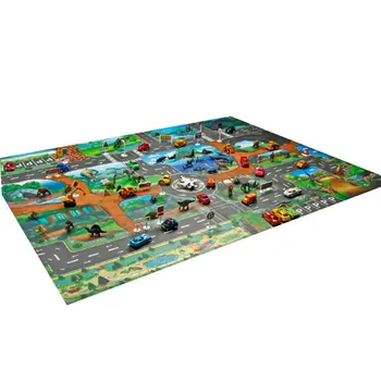 

Dinosaur World Map Toy Car Model Game Mat Interactive Children's Playhouse Toys (Signpost + Dinosaur + Map + Tree + Car)