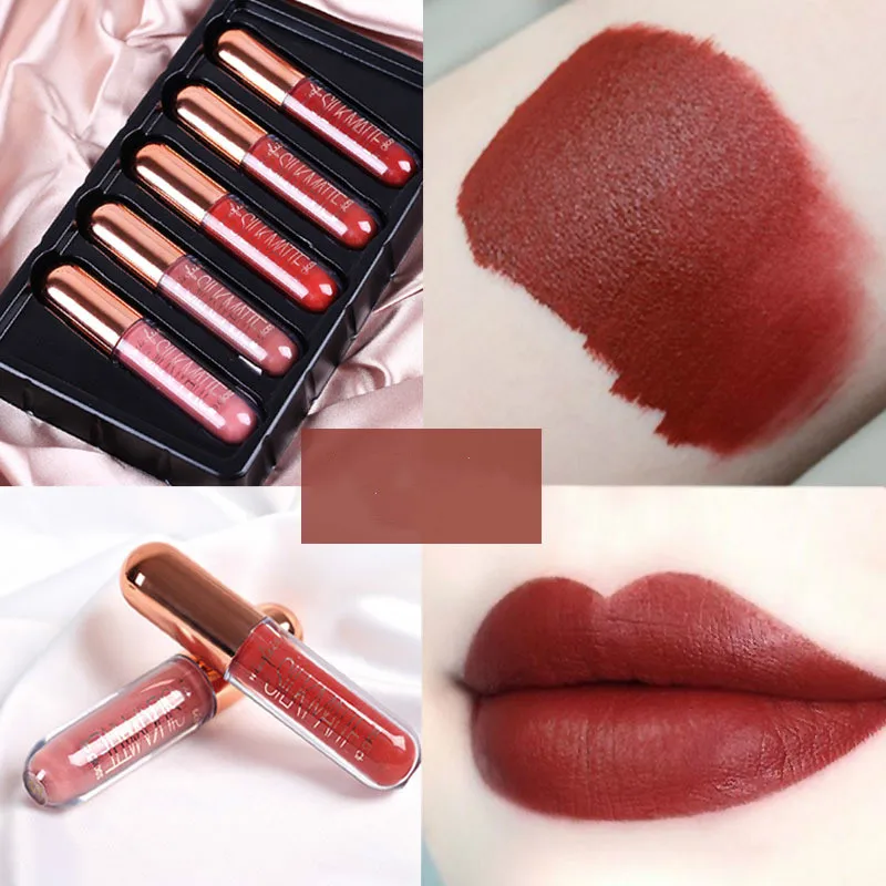

Silky Matte Lip Glaze Set Lightly Cupped Matte Bean Paste Lipstick Student Gift Box