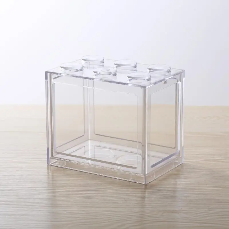 Transparent Aquarium Transparent Fish Bowl Fish Mini House Incubator Box For Fry Isolation Hatchery Reptile Cage Turtle House Home Aquarium - Цвет: Transparent