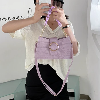 

Casual Ins Chains Crossbody Bags Women Crocodile Pattern Flap Handbag Ladies Top-handle Shoulder Bag Alligator Cross Body Pack
