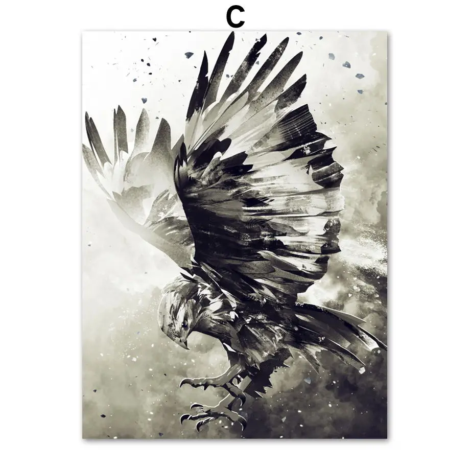 Watercolor-Wolf-Lion-Eagle-Elephant-Wall-Art-Canvas-Painting-Nordic-Posters-And-Prints-Wall-Pictures-For (2)