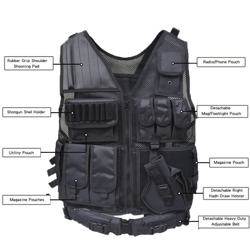 Security Tactical vest Tactical Vest Multi-pocket SWAT Army Military Vest Hunting Vest Paintball Combat Vest For Wargame