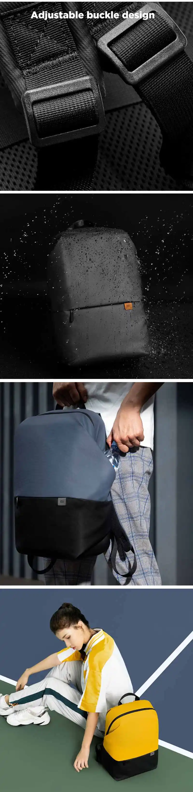 Новейший рюкзак Xiaomi 20L водонепроницаемый легкий для отдыха 15,6 дюймов Сумка для ноутбука для взрослых Молодежный рюкзак для улицы