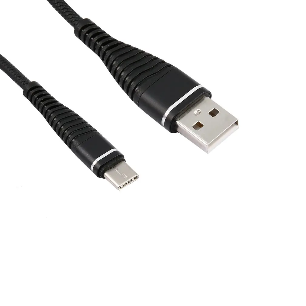 Spiral Type-c Male Extension Cord Data Sync Charger Wire Charging Cable USB-C Type C Cable Stretched Coiled Spring for Samsung