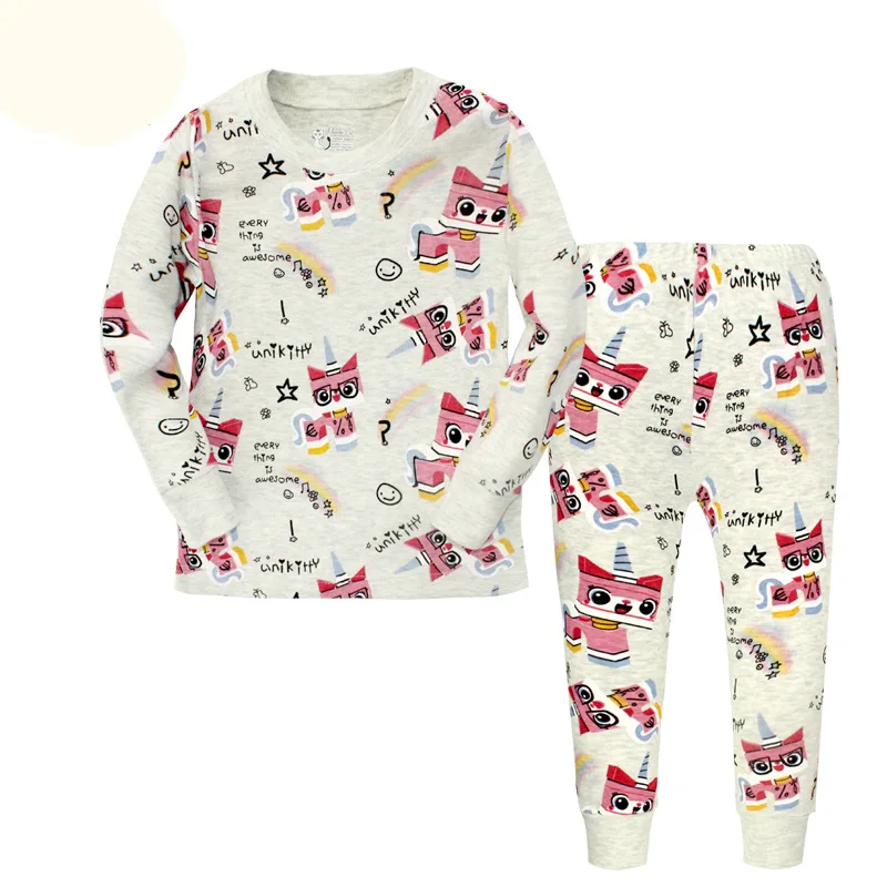 

Boy Tracksuit Spring New Style Listed CHILDREN'S Pajama Set Wholesale White Background Cat Tops Pants