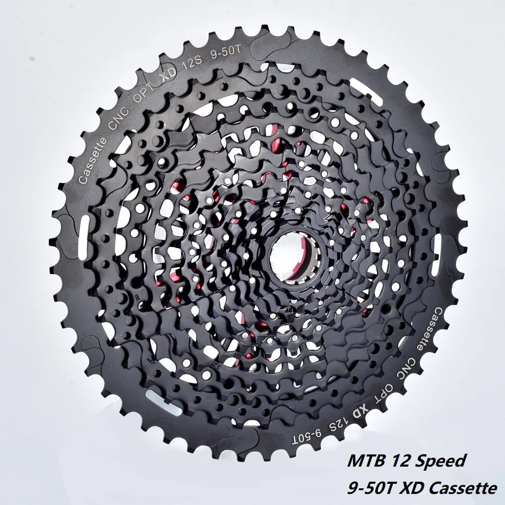 

12s 9-50T MTB XD Cassette 12 Speed Mountain Bike CNC Black Cassette 12V Bicycle Freewheel k7 Sprocket Bicycle Parts 540g