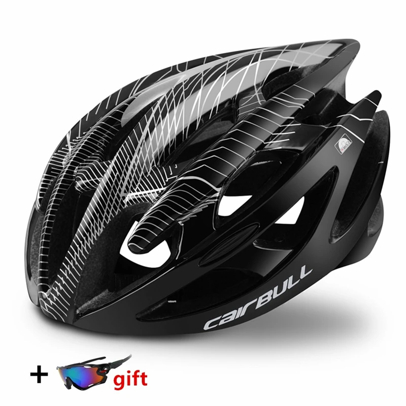 CAIRBULL MTB Bicycle Helmet with Sunglasses Ultralight Racing Cycling Men Women In-mold Road Bike Mountain | Спорт и развлечения