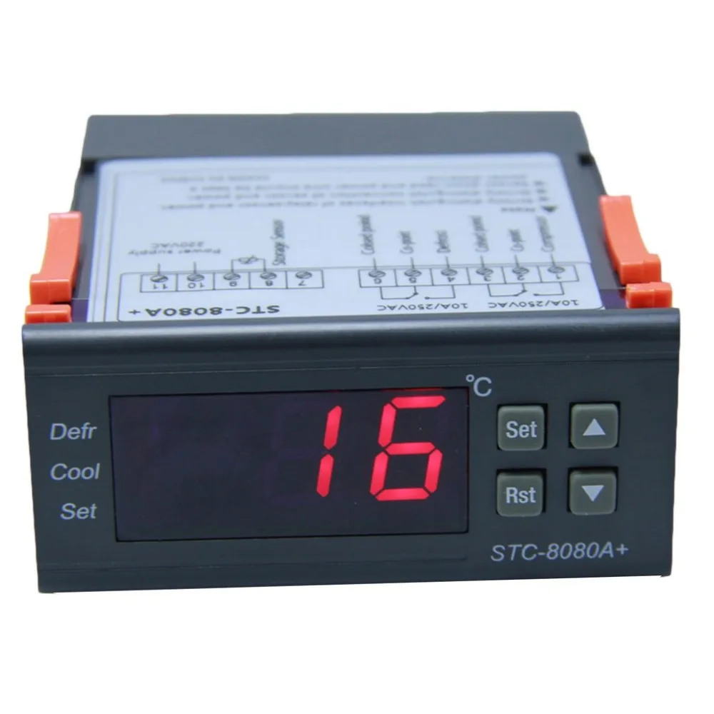 STC-8080A Refrigeration Temperature Controller Automatic Timing Defrost Intelligent Thermostat Alarm Function 12V 110V 220V