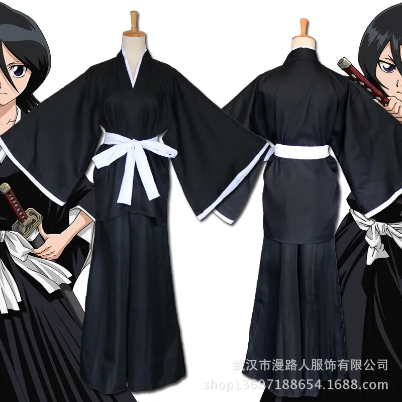 Смерти/отбеливатель Rukia Kuchiki одежда Cos японского Аниме кимоно косплей костюм