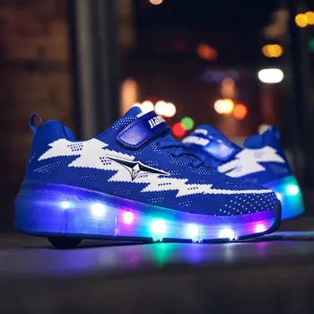

Children Casual Shoes Toddler Light Up LED Wheels Skate USB Fashion Kids Sneakers light up shoes