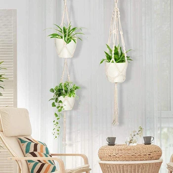 

Macrame Plant Hanger Indoor Outdoor Hanging Plant Holder Hanging Planter Stand Flower Pots for Decorations ALI88