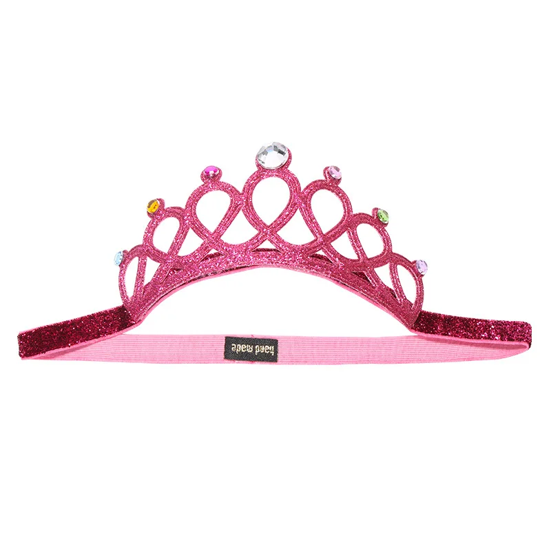 car baby accessories Child Rhinestones Princess Headband Elastic Hair Crown Tiara Cosplay Accessories Hair Band Accessory Party Gift Hair Jewelr 2021 baby headband Baby Accessories