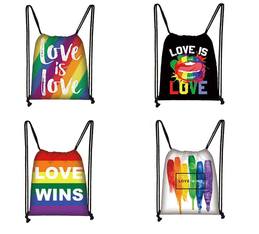 Rainbow Drawstring Bag Drawstring Bag Lgbt Bag Lesbians Bisexual Backpack Drawstring
