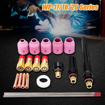 

21Pcs TIG Welding Torch Stubby Gas Lens Kit Tool WT20 For Tig WP-17/18/26 Series Welder Welding Accessories New Arrival 2020