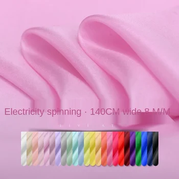 

8 Mumi 140cm thin silk fabrics dress shirt solid power spinning silk fabric wholesale high quality lace cloth 24 color