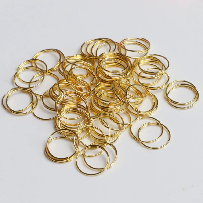 100Pcs 12MM Gold Plated Steel Ring Loop Lamp Parts Chandelier Crystal Connector Pendant Bead Curtain Accessories