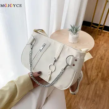 

Women Casual Retro Underarm Shoulder Bags Ladies PU Leather Shopping Chain Handbags Ladies Large capacity Travel Shoulder Bag