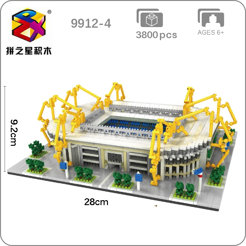 

BS Borussia Dortmund Football Club Signal Iduna Park Stadium 3D Model Mini Diamon Building Small Blocks Toy for Children no Box