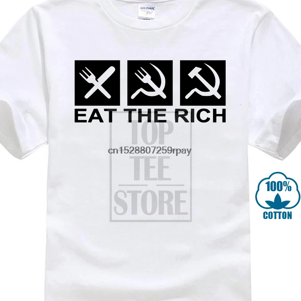 Мужская футболка с логотипом Eat The Rich Коммунистический коммунизм анти-капитализм