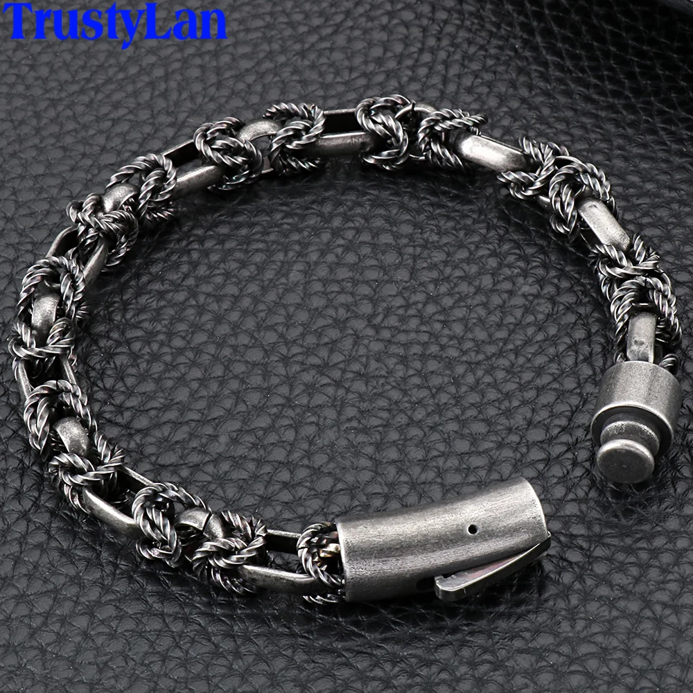 Плетеный 316L Нержавеющая сталь цепь браслет, мужские браслеты металлические браслеты для Для мужчин мужской чехол для телефона на руку для рук, ювелирное изделие в подарок для Него мужа