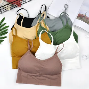 

CHRLEISURE Push Up Bra Girls Sports Underwear Elastic Gathering Women Bralette No Rims Running Fitness Bra 2020