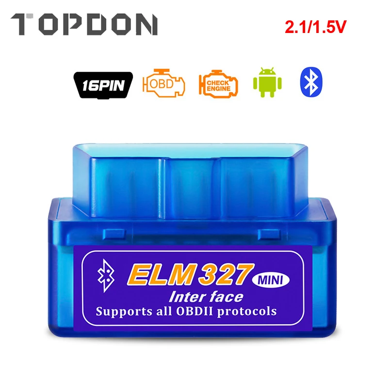 Автомобильный диагностический мини сканер TOPDON ELM327 Bluetooth V1.5/V2.1 для