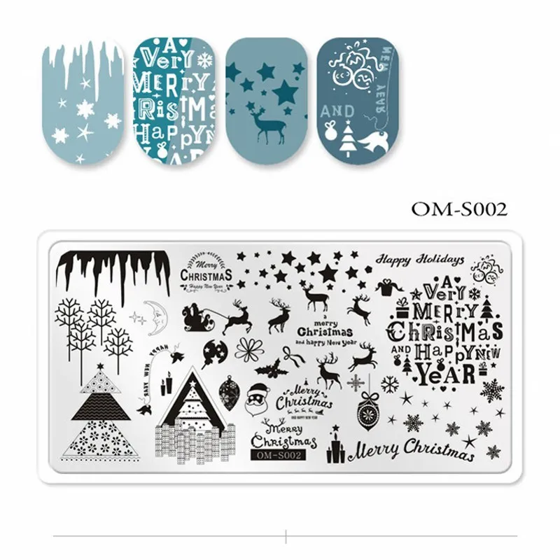 1 шт наклейки для ногтей пластины для дизайна ногтей штамповочная пластина для рождества, Хэллоуина шаблон для ногтей пластина для изображения с подложкой для печати ногтей - Цвет: 2