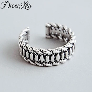 

DIEERLAN Personality 925 Sterling Silver Vintage Rings For Women Wedding Jewelry Adjustable Antique Finger Ring Anillos