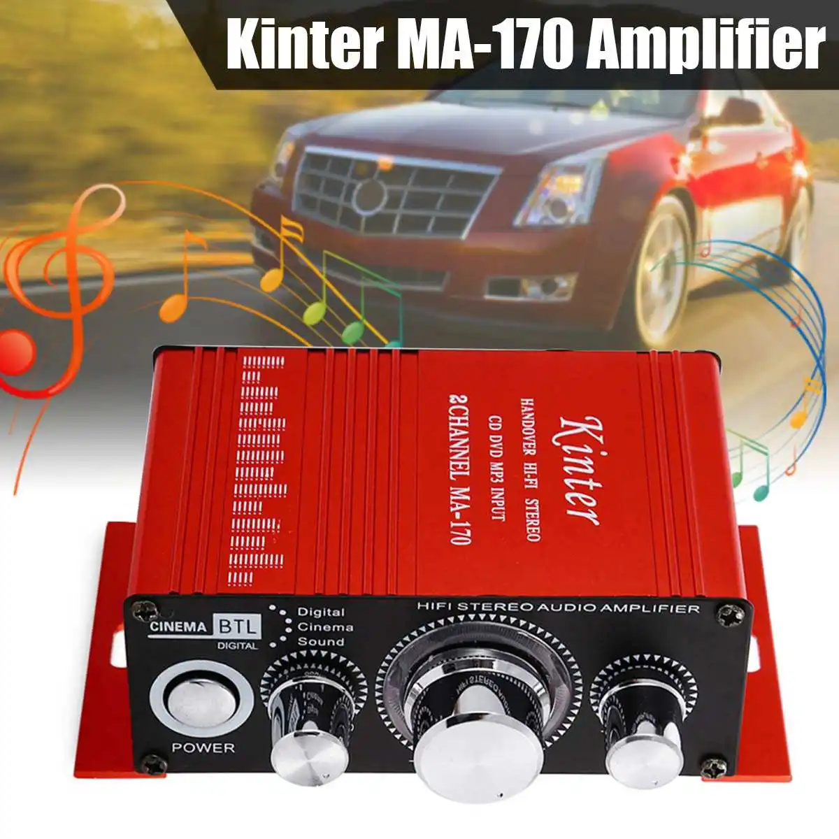Kinter MA-170 усилители аудио hi-fi стерео звук DIY 20 Вт мини 2,0 канал DC12V высокие басы управление алюминиевый корпус Авто