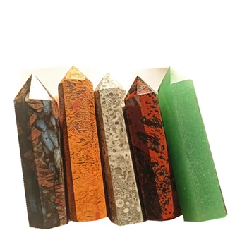 

10pcs (7cm) energy gem tower Wicca Healing Crystal hexagon Natural Minerals Magic Wand Home Decor Wedding Christmas gift