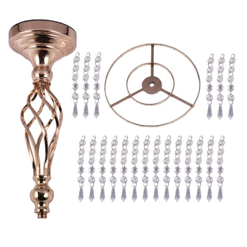 

Twisted Shape Crystal Bead Curtain Rotating Road Lead Wedding Props Candlestick Flower Bracket Vase