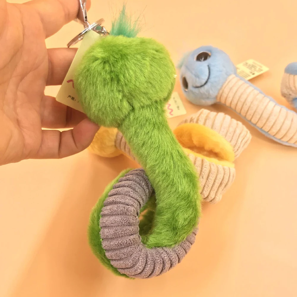 Cartoon Caterpillars Insect Plush Stuffed Doll Keychain Key Holder Hanging Decor